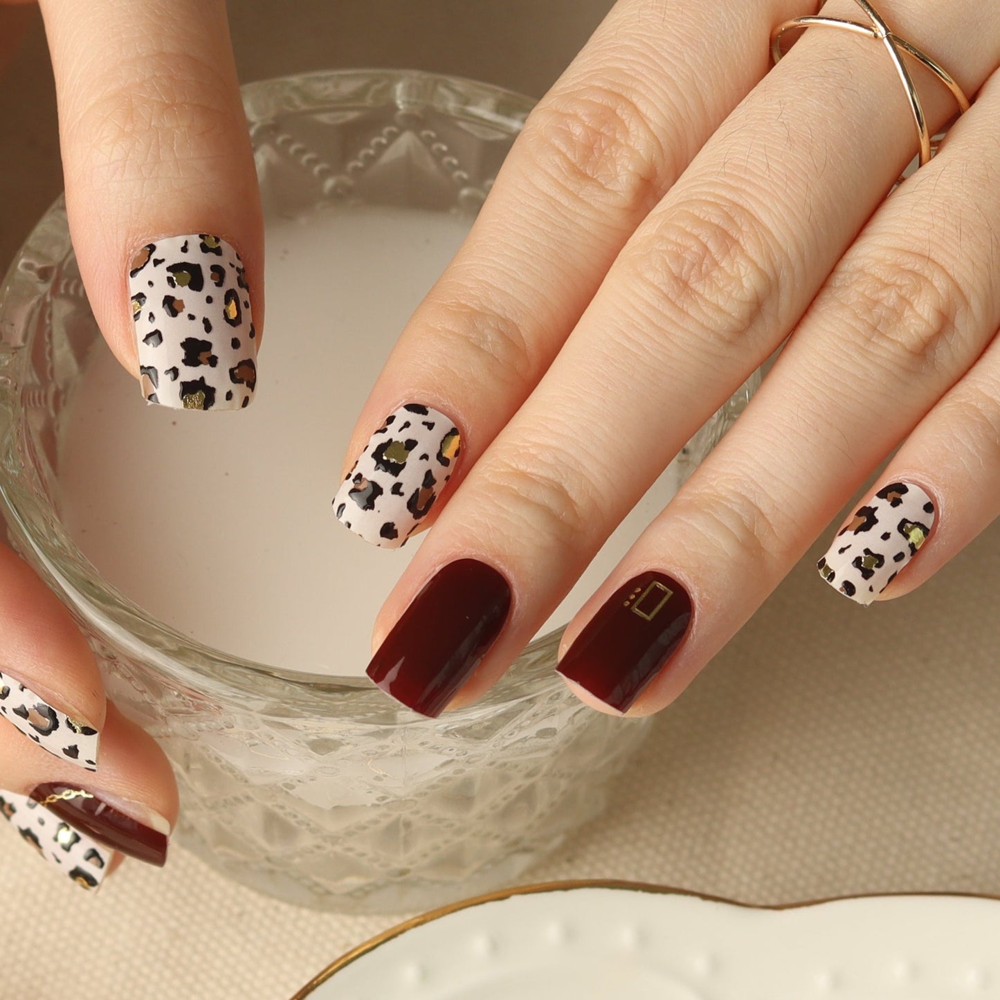 Burgundy Leopard